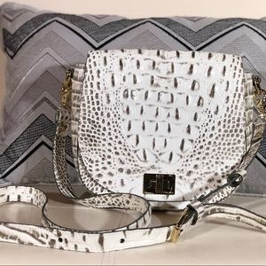 Brahmin Melbourne Croc Mini Crossbody Saddle Bag